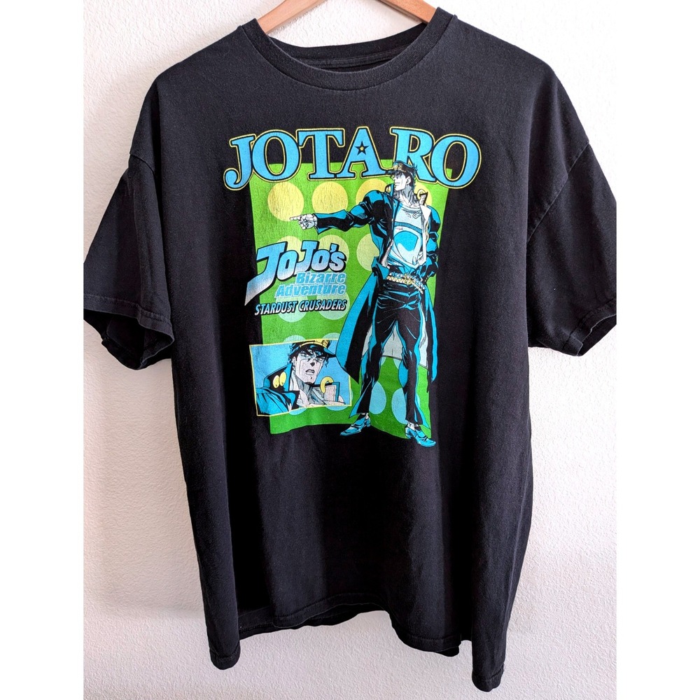 JoJo's Bizarre Adventure Jotaro Kujo Stardust Crusaders Black Graphic T-Shirt XL